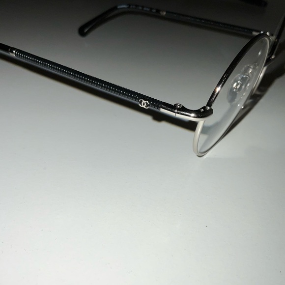 Chanel Silver Circle Frame Glasses With Black Sides - Picture 4 of 8